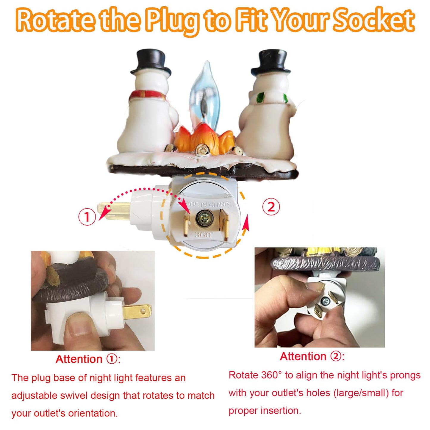 Consdemy 2026 Christmas Night Light Plug into wall - Decorative Snowman Flickering Night Lights - Holiday Flameless Candle Nightlight Plug in - Christmas Gifting for Family and Friends (Snowman)
