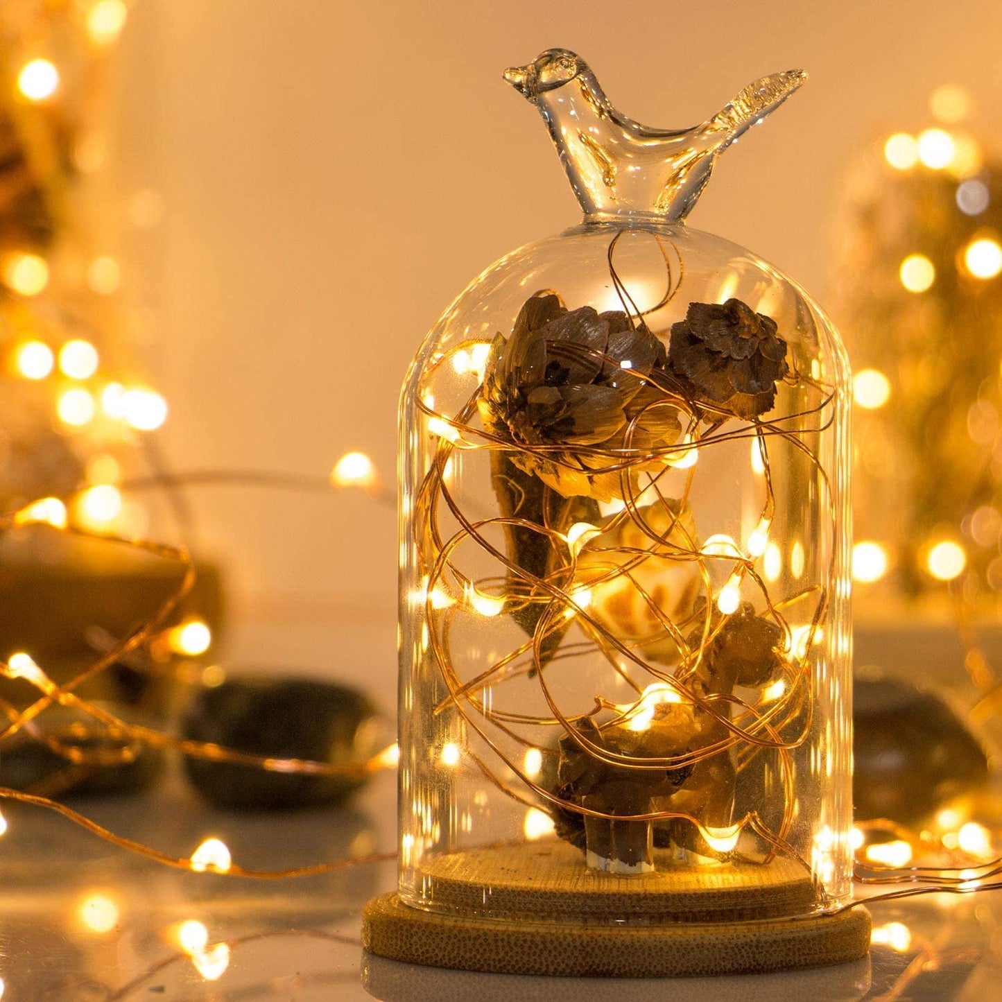 Sanniu Led Fairy Lights Battery Operated, 4 Packs Mini Battery Powered Copper Wire Starry String Lights for Christmas,Bedroom, Parties,Wedding,Indoor,Home Decoration (5m/16ft Warm White)