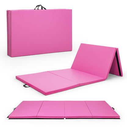 CAP Barbell Folding Exercise Mat – Durable, Anti-Tear, Thick Padding for Fitness, Aerobics, Gymnastics & Home Workouts. 10' x 4' x 2" thick PINK