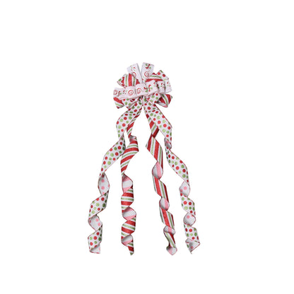 Christmas Tree Topper Wreath Bow Large Green Christmas Bow Tree Topper with Red Green Red Stripes Candy Patterned Gift Bows for Xmas Holiday Home Thanksgiving Indoor/Outdoor Decoration 52"x13"
