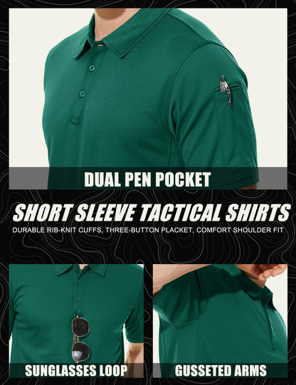 MAGCOMSEN Short Sleeve Polo Shirts for Men T Shirts for Men Golf Polos for Men Fall Shirts Mens Fishing Shirts Work Shirts Casual Quick Dry Golf Polo Shirts for Men