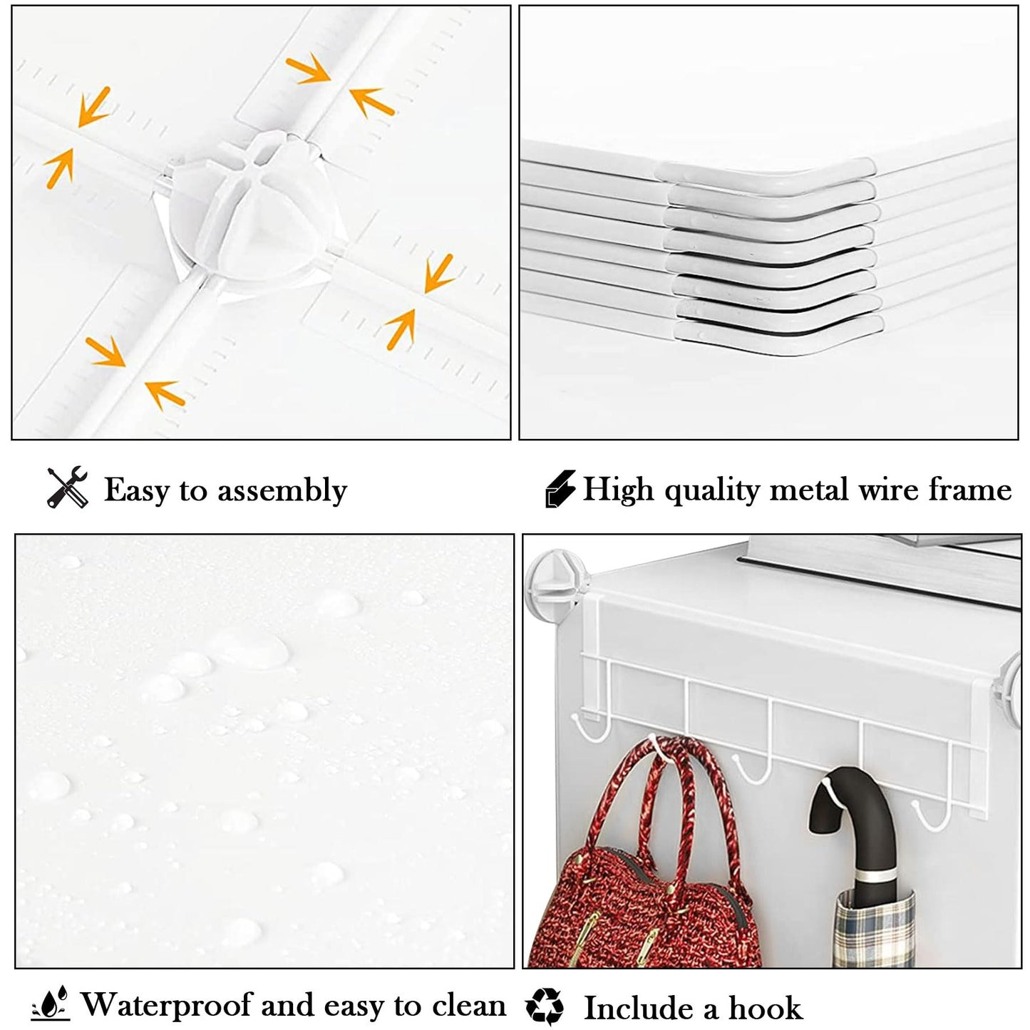 AWTATOS Closet Organizer 8 Cube Storage Shelves Closet Clothes Organizers and Storage Stackable Cubby Shelving for Closet Bedroom Living Room Office White