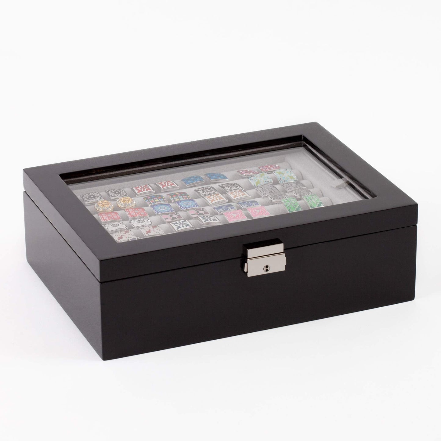 Black Double Layer Jewelry Cufflinks Storage Presentation Box / Case by Cuff-Daddy