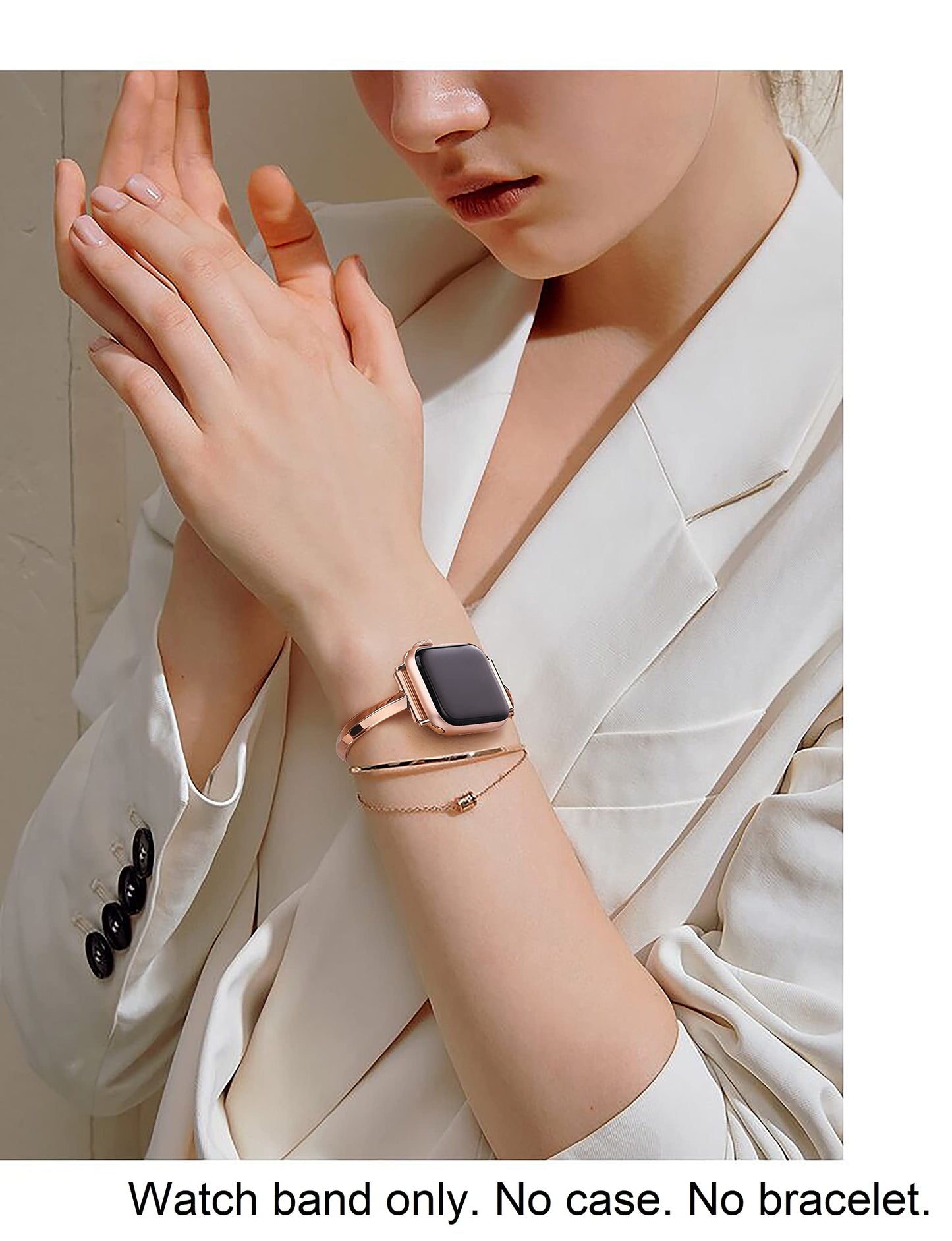 PlusRoc Stainless Steel Band Compatible with Apple Watch Band 38mm 40mm 41mm 42mm(Series 11/10) iWatch SE Series 11 10 9 8 7 6 5 4 3 2 1, Slim Versatile Bangle Bracelet for Women, Copper