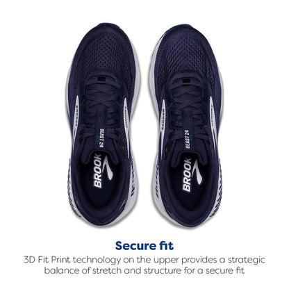 Brooks Men’s Beast GTS 24 Supportive Running & Walking Shoe - Peacoat/True Navy/White - 10.5 Wide