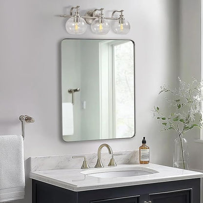 ANDY STAR 3 Light Bathroom Vanity Lights, Modern Wall Sconces Lighting, Silver Bathroom Lights with Clear Glass Shades, Bath Wall Lights Wall Lamp for Mirror, Living Room, Kitchen, Hallway