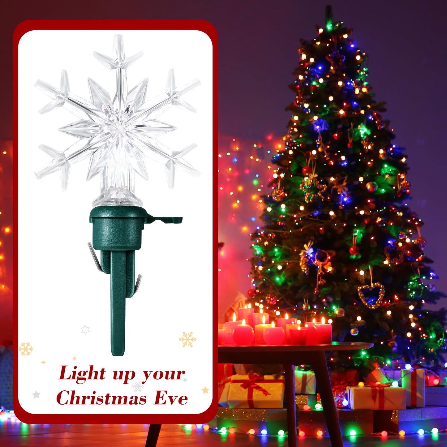 Honoson 60 Pcs Christmas LED Replacement Bulb Xmas Snowflake Replacement Bulb Christmas Tree Wire Light Set Indoor Outdoor String Light LED Replacement Bulb for Festival Patio Garden (Colorful)