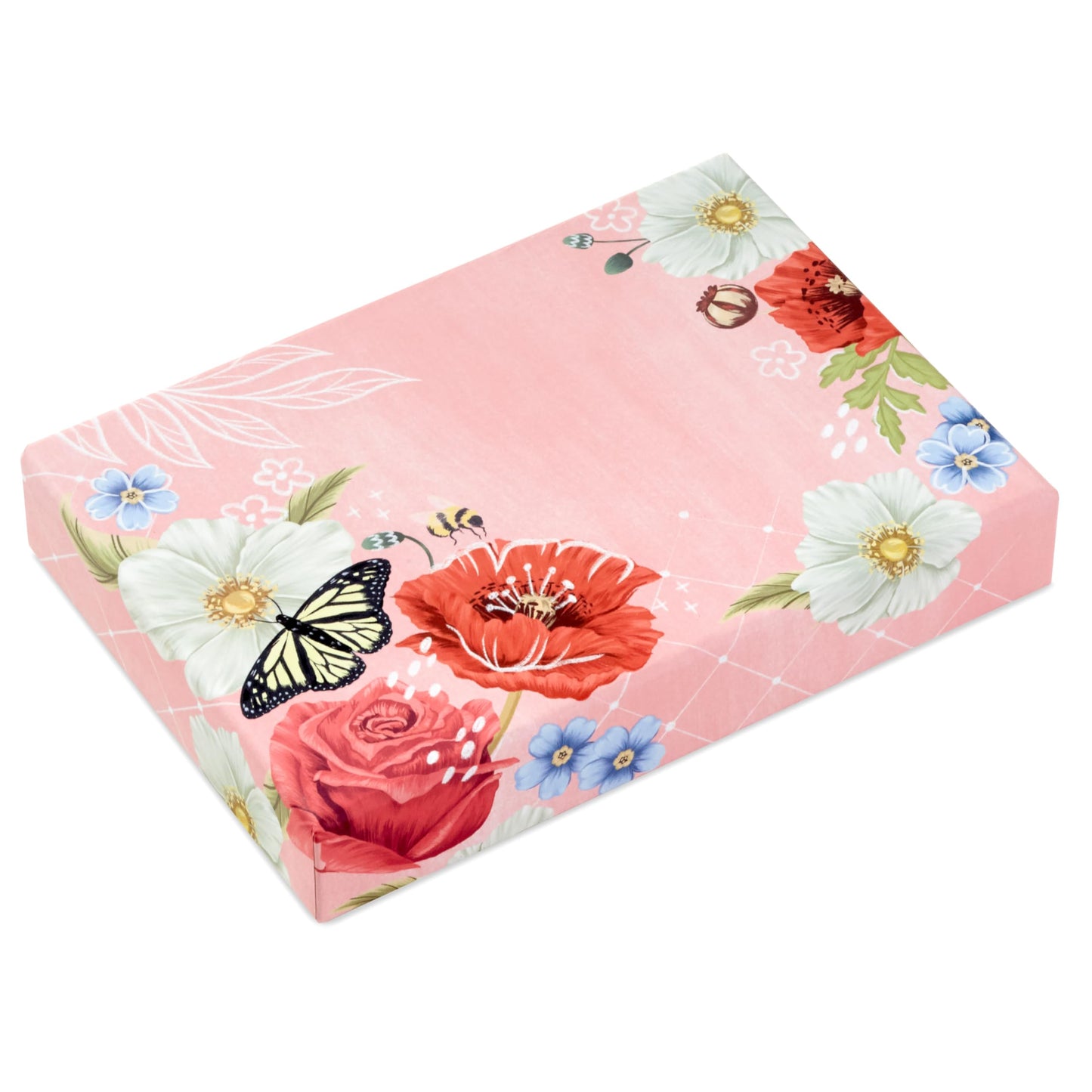 Hallmark Stationery Set with Desk Organizer, Light Pink (10 Blank Cards with Envelopes, 20 Writing Sheets with Envelopes, 75-Sheet Notepad, 30 -Sticker-Seals)