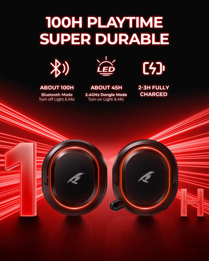 Wireless Gaming Headset, 7.1 Surround Sound, 2.4Ghz USB Gaming Headphones Bluetooth 5.4, 100-Hr Noise Canceling Mic RGB Light, Wireless Headset for PC PS5 PS4 Mac Switch, ONLY Wired Mode Suit for Xbox