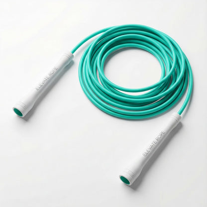 Elevate Rope Professional Speed Rope - 3m Adjustable Skipping rope, 5mm PVC with Nylon Core for Cardio, Double Unders & Crossfit - Durable Jump Rope Used for Indoor/Outdoor Training. (Turquoise)