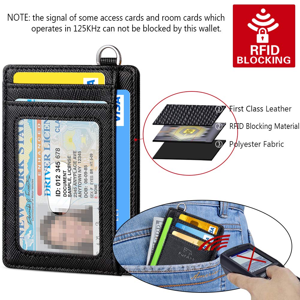 FurArt Slim Minimalist Wallet, Front Pocket Wallets, RFID Blocking, Credit Card Holder for Men-Black