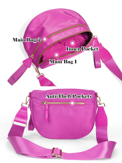 Pure Colour Crossbody Bag Bum Bag for Women,Spacious Purse Fanny Packs Belt Bag,Oversized Bum Bag (Colour Bum Bag-Beige)