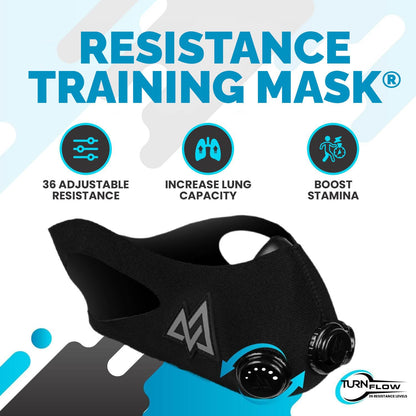 TRAININGMASK - Elevation Training Mask 2.0 - Resistance Training Mask®, High Altitude Mask, Workout Mask (Black, Medium)