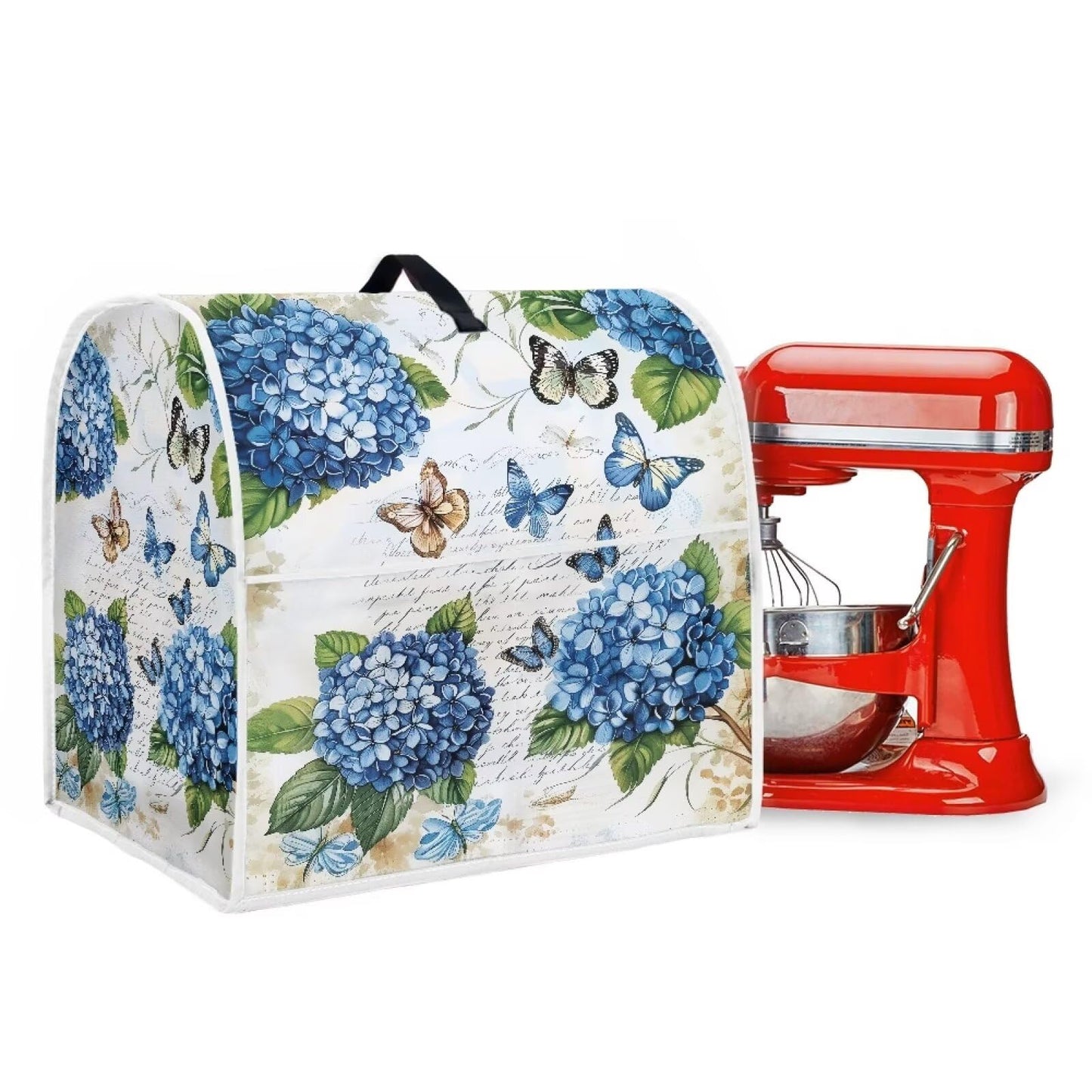HUISEFOR Butterfly Stand Mixer Cover 4.5-5 Quart Hydrangea Floral Kitchen Appliance Dust Cover Universal for Air Fryers, Coffee Makers Pressure Cooker Mixer Parts & Accessories