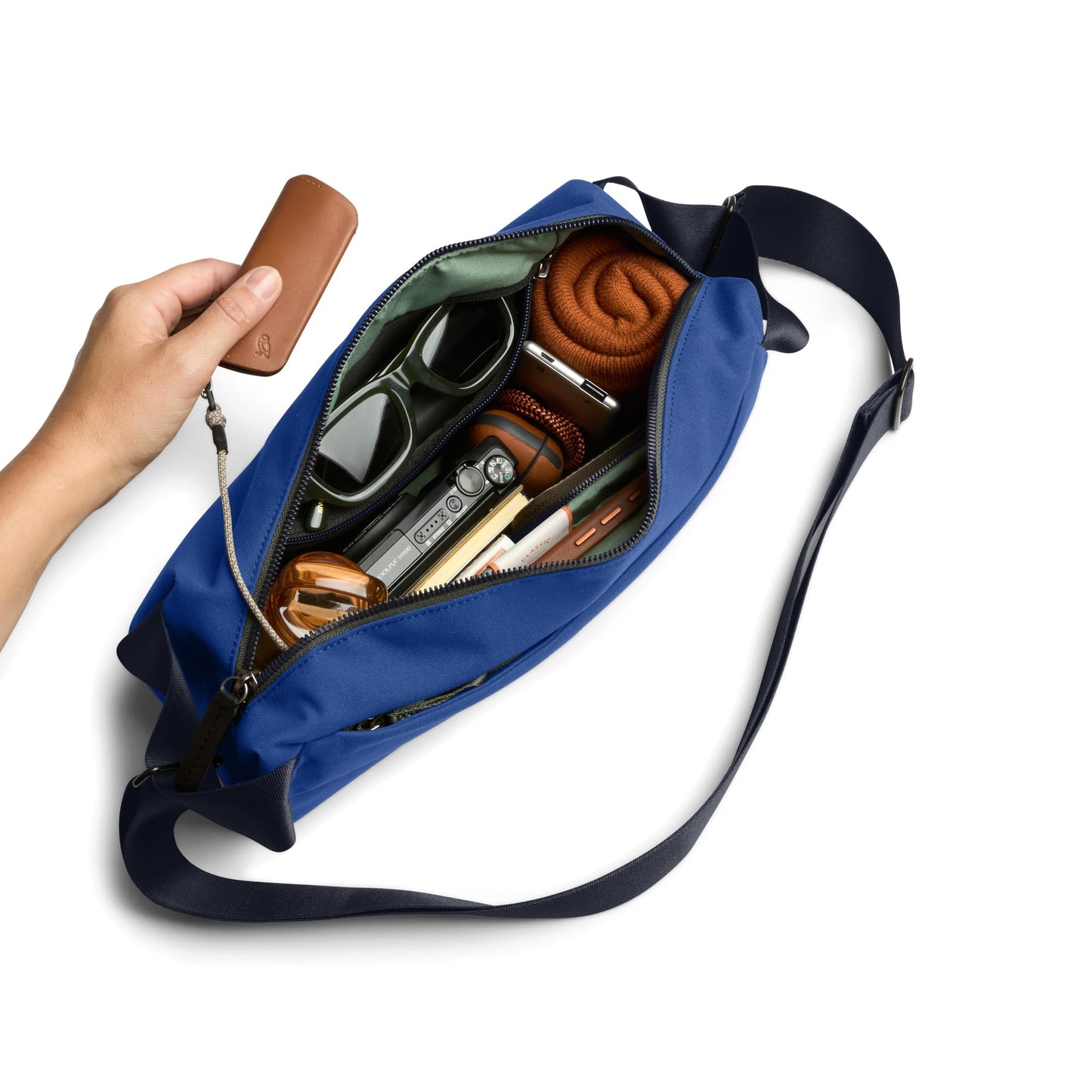 Bellroy Classic Sling (everyday 7 liter minimalist crossbody bag with internal organization, adjustable strap, and auto-compression system) - Indigo
