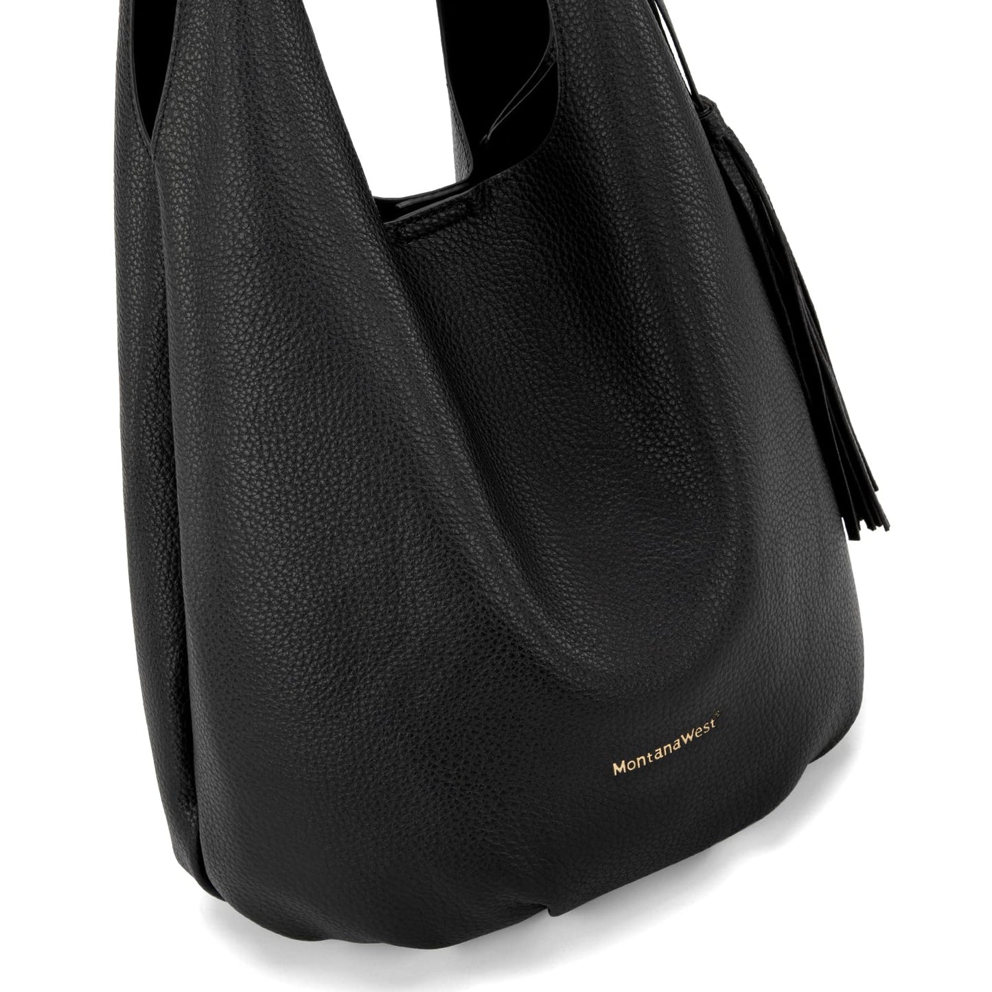 Montana West Slouchy Hobo Bags for Women 2PCS Shoulder Bag Set Womens Purses and Handbags with Coin Purse, MWC2-297BK