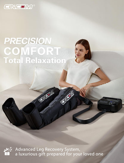CINCOM Air Compression Recovery System - 6-Zone Professional Dynamic Pressure Leg Massager Boots for Circulation Improvement & Muscle Recovery, Compression Therapy for Athletes, FSA-HSA Eligible