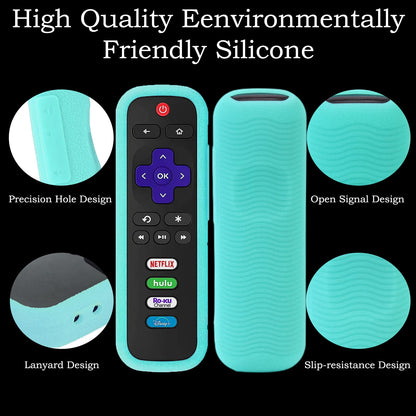 Silicone Protective Controller Cover fits for Roku TV Voice Remote | Element Roku | Westinghouse Roku TV Controller Cover,Glow in The Dark