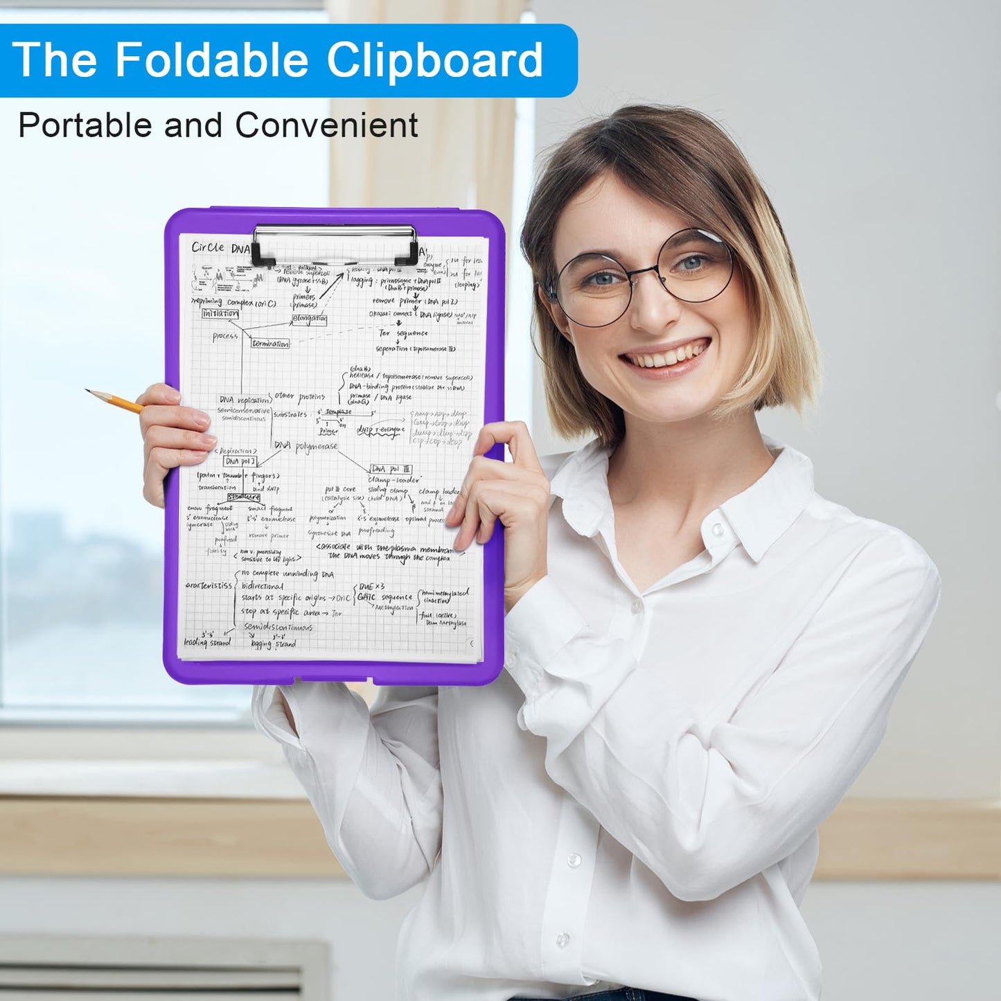 6 Pieces Clipboard with Storage, 9.5 x 13.5 Heavy Duty Plastic Storage Clipboard, Nursing Foldable Clip Board with Compartment and Metal Clip for Nurse Teacher Student Classroom Office (Bright Color)