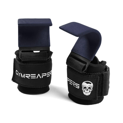 Gymreapers Weight Lifting Hooks (Pair), Heavy Duty Power Wrist Straps Hand Grip Support For Deadlifts, Pull Ups, Shrugs - Gym Gloves For Men and Women