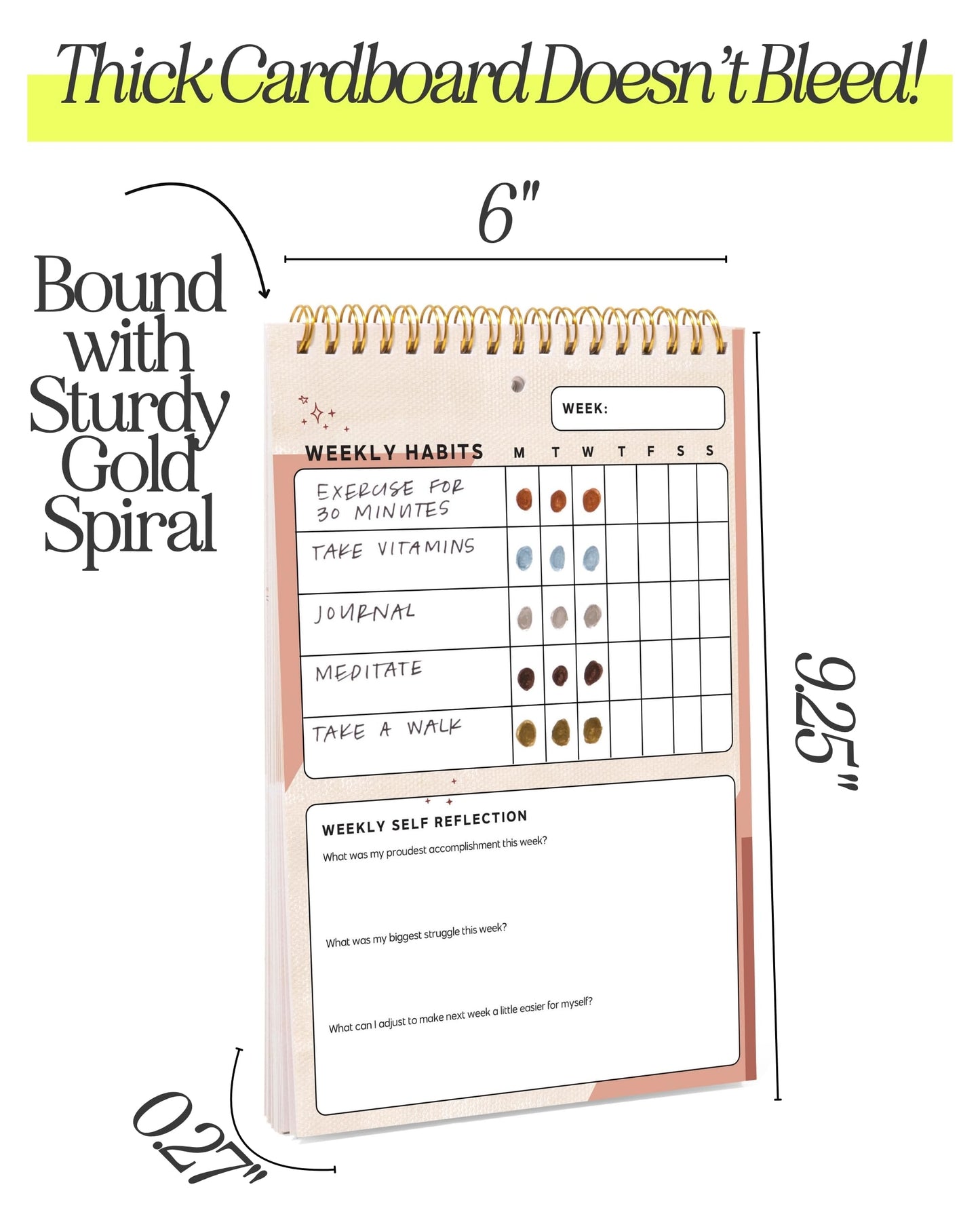 I Know Collection Weekly Habit Tracker Journal - 17-Week Goal Planner & Self-Care Journal - Spiral-Bound Wellness & Productivity Tracker - Daily, Weekly, and Monthly Habit Calendar