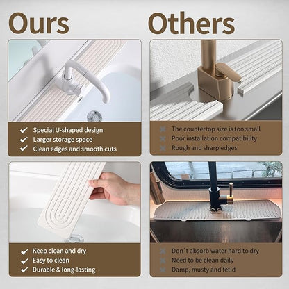 Faucet Mat for Kitchen Sink, Diatomite Stone Drying Sink Protectors, Bathroom