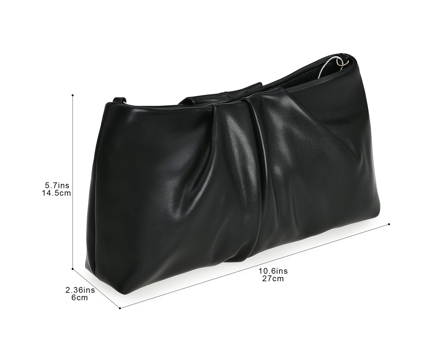 WHIMFINITY Pleated Clutch Purse for Women Evening Clutch Bag Formal Womens Purses for Wedding Dinner Dressy Party (Black)
