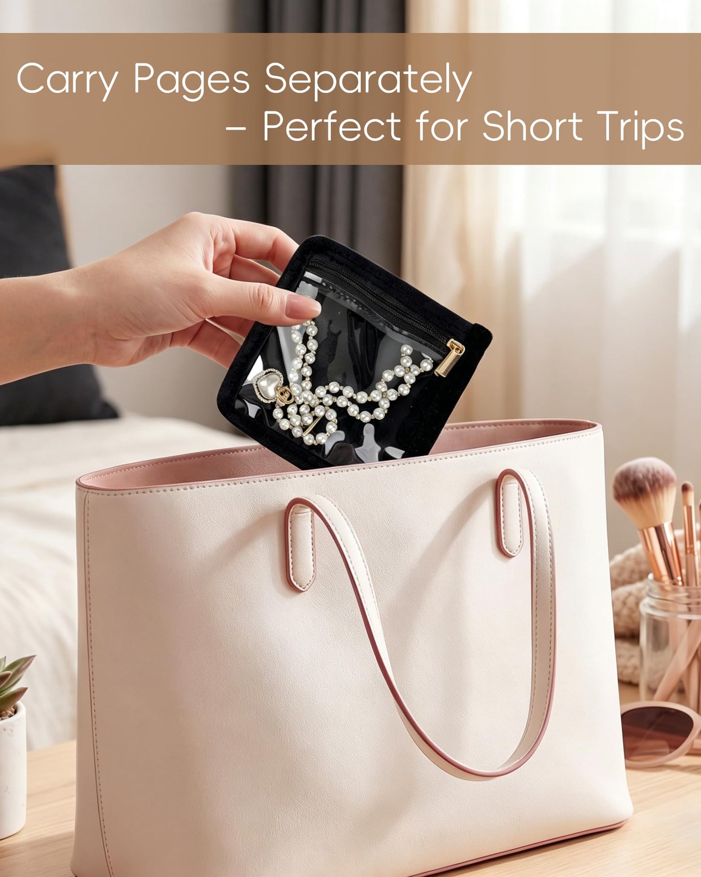 LingLingo Travel Jewelry Organizer, PU Leather Small Hard-shell Jewelry Box with 6 Velvet Pouches for Earrings Rings Necklace Bracelet Watch, Compact Jewelry Travel Case for Women Gift
