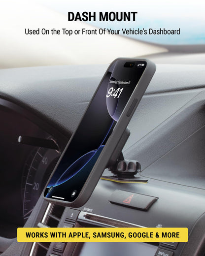 Scosche MAGWDM MagicMount Magnetic Car Phone Holder - Strong Magnet Mount for iPhone and Android - Secure Magnetic Cell Phone Mount for Window/Dash - Universal 360° Adjustable Mobile Cellphone Holder