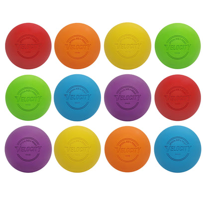 Velocity Practice Lacrosse Balls - 1, 2, 3, 6, 12, 18, 24, 36, 60 and 120 Packs - Official Size and Weight - Multi Color