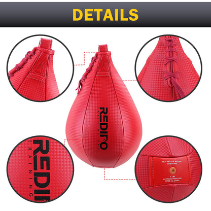 Redipo Boxing Speed Bag - PU Leather Speed Punching Ball - Heavy Duty Hanging Swivel Ball for Gym & MMA Muay Thai Sports Fitness - Punching Dodge Striking Speed Reflex Ball