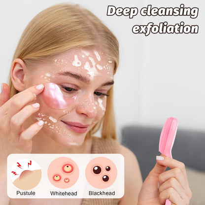 2Pack Silicone Face Brush Manual Face Scrub Brush Soft Facial Brushes Waterproof Exfoliating Face Brush Skin Friendly Face Cleaner Brush for Women and Men Blackheads Makeup Residues Removal