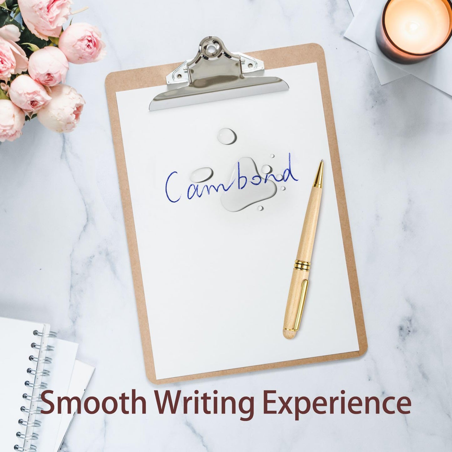 Cambond Wood Ballpoint Pens Gift Set - Luxury Wooden Pens for Men Women Journaling Executive Office, 1.0 mm Medium Point Black Ink, Retractable Twist Writing Pen with Box, 3 Pens with 3 Refills