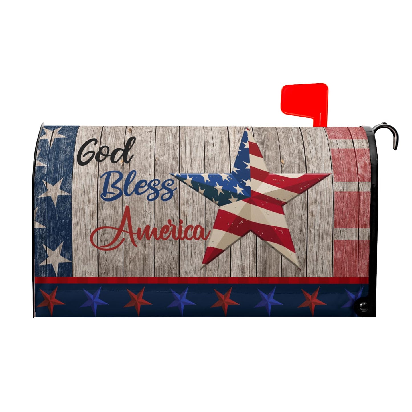 American Flag Patriotic Mailbox Cover Magnetic USA Independence Day Mailbox Cover Standard Size 25.5 x 21 4th of July Memorial Day Mailbox Wrap Post Letter Box Cover Decorative for Home Outdoor Garden