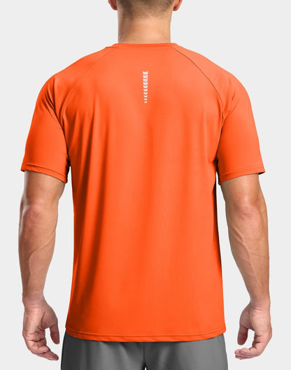 G Gradual Men's Athletic Workout T-Shirts Moisture Wicking Cooling Running Shirts Short Sleeve Performance Tee for Gym Tennis(Orange,M)
