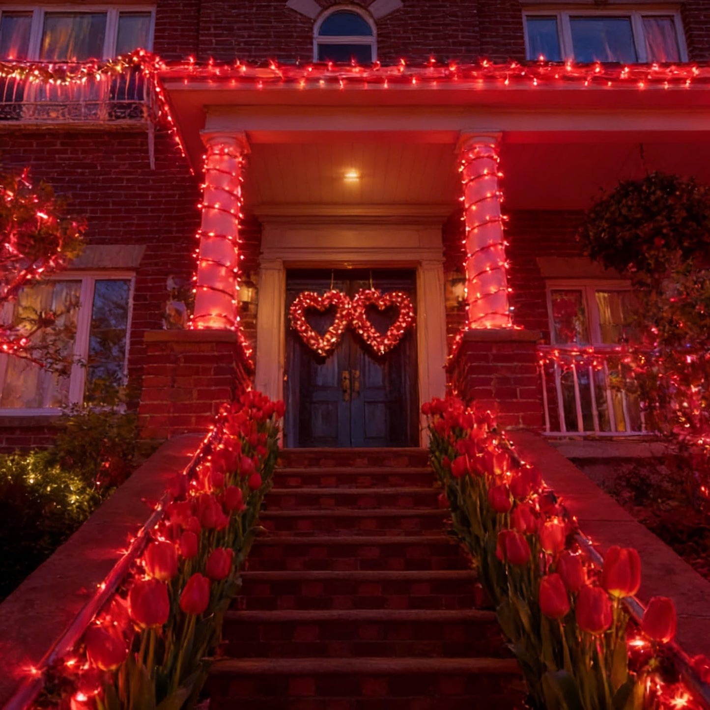 LAMPHOME Red Valentines Day Decor Lights,100 Count 19.6FT Mini Valentine's Lights,Red Christmas String Fairy Lights Outdoor Indoor Plug in for Room Party Wedding Tree Valentines Day Decorations