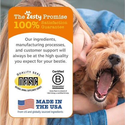 Zesty Paws Dog Multivitamin - Chewable Vitamins for Hip & Joint Health | Chicken Flavor, 90 Count
