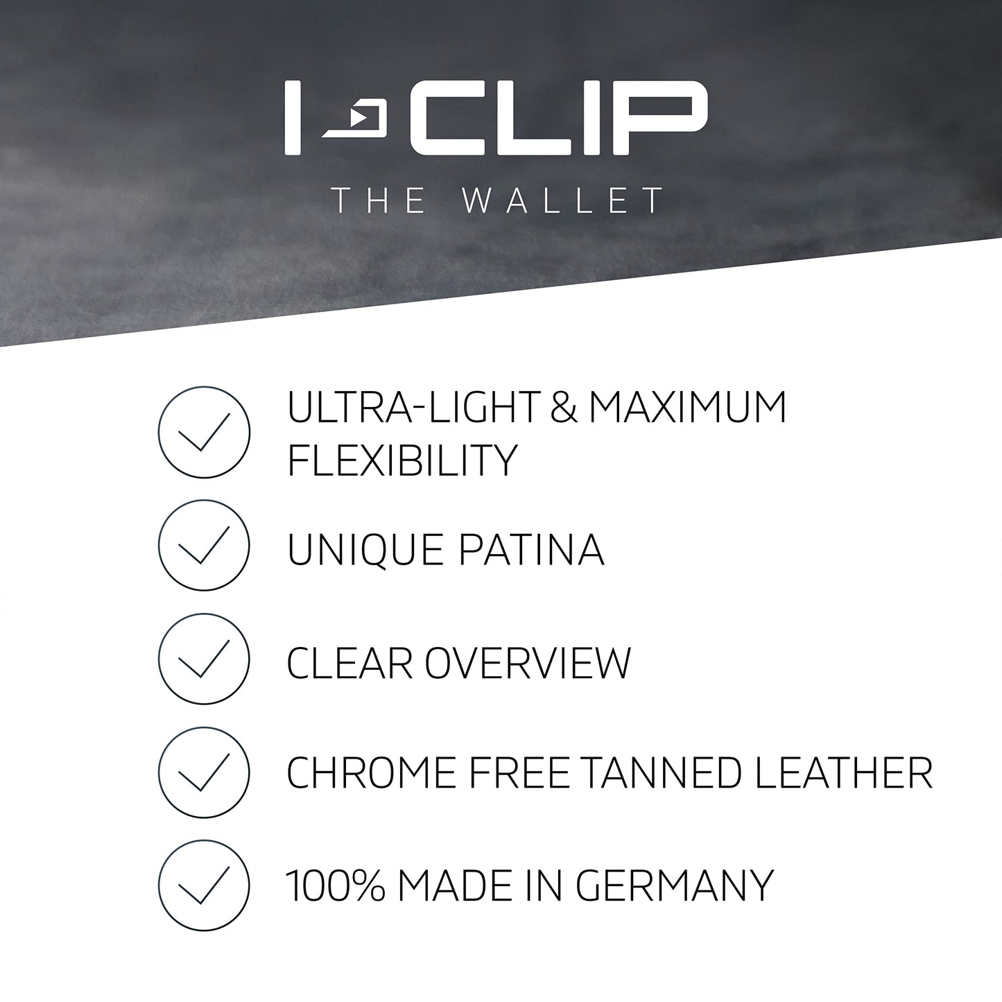 I-CLIP, Premium Men's Leather Wallet, Versatile Changeable Money clip, Secure Card Holder, Compact Men's Wallet Minimalist, Sleek Slim Design, Perfect Money Clip Wallet for Men - Black