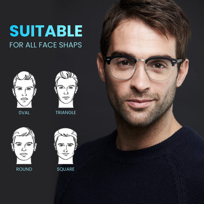 racico Computer Blue Light Blocking Glasses Blue Light Glasses Men Women, Anti Blu-Ray Clear Gaming Glasses Lenses