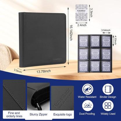 Toploader Binder - 360 Capacity Zippered Trading Card Holder | Acid-Free, Durable Storage for MTG & Sports Cards - Black Dots