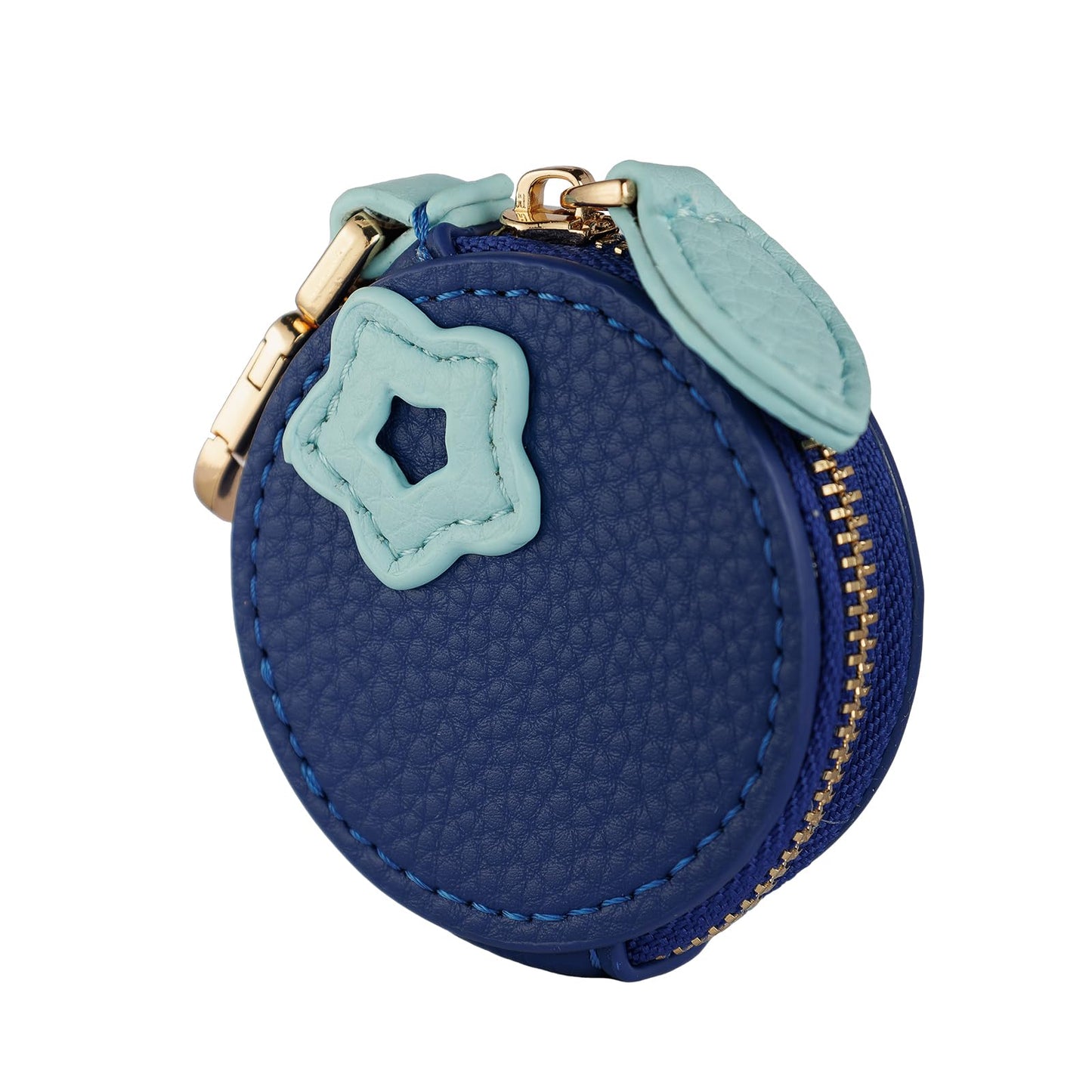 Giltnio Fruit Coin Purse Bag Charm Keychain, Mini Blueberry Charm Kawaii Leather Coin Purse Pouch Holder for Airtag Handbag Tote Wallet