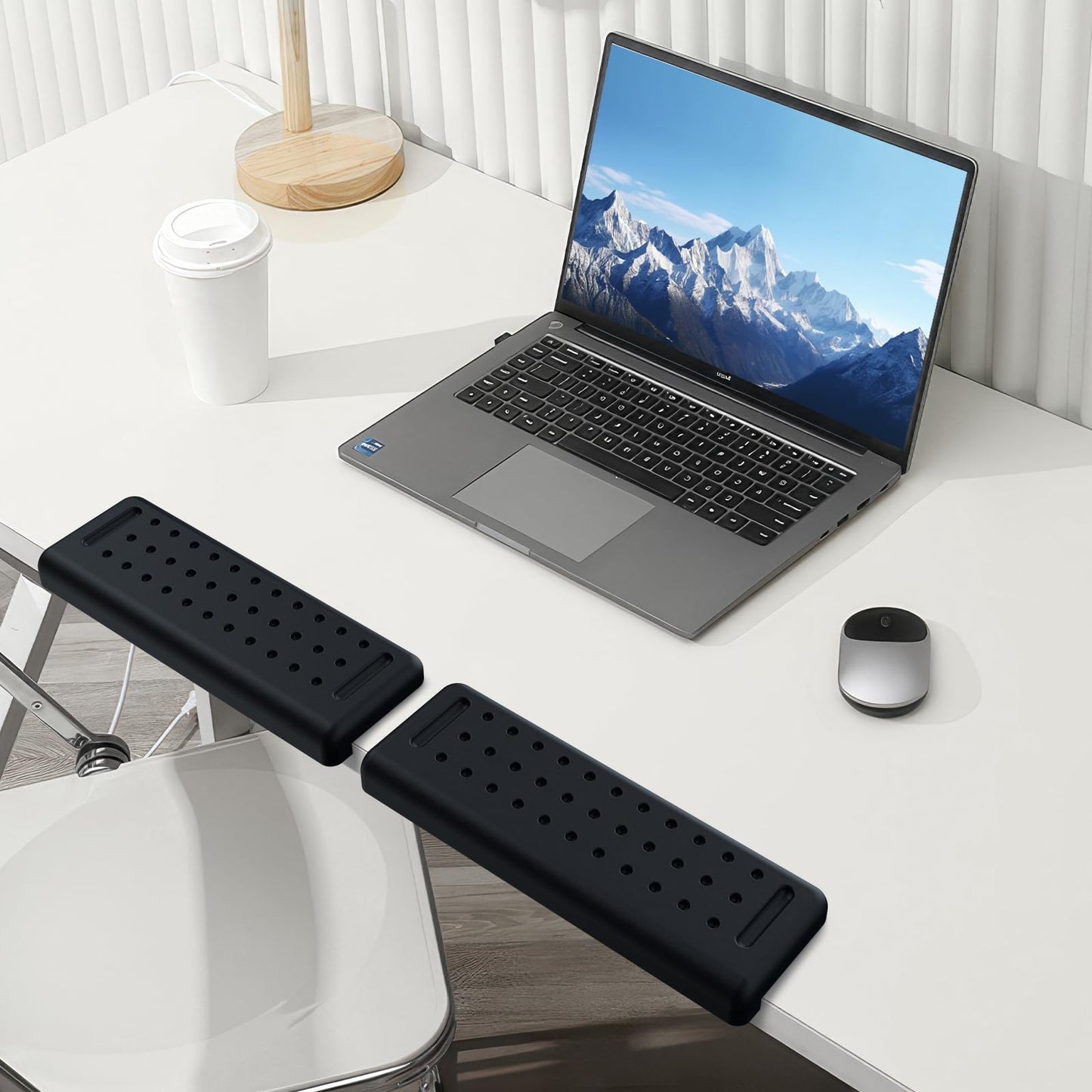 Atdoall Arm Rest for Desk 2-Pack, L-Shaped Desk Elbow Pad with Non-Slip Silicone Base, Memory Foam PU Leather Desk Edge Cushion, Ergonomic Elbow Rest for Office/Computer Gamers