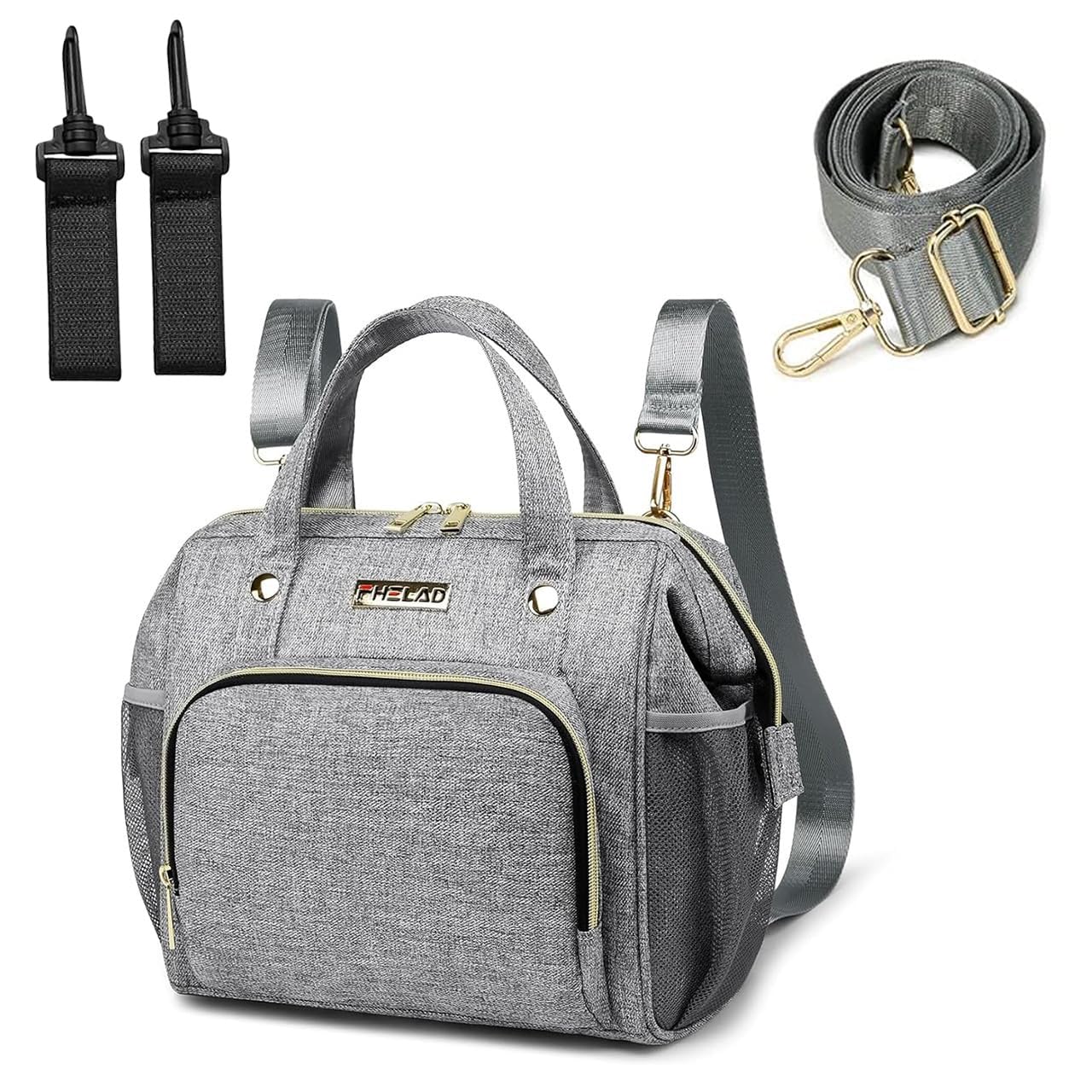 FHELAD Small Diaper Bag Backpack, Toddler Diaper Bags Waterproof Multi-Function Newborn Baby Stylish Mini Crossbody Diaper Bag, Gray