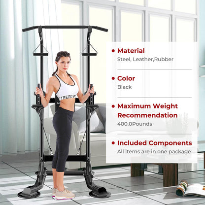 Tappio Power Tower Pull Up Bar for Home Gym, Multi Functional Pull Up Bar Stand Dip Bar Station, Adjustable Height Workout Dip Station Strength Training Fitness Equipment