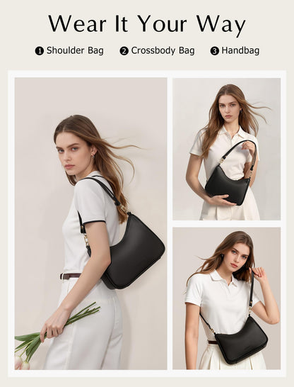 LONG VACATION Purse Shoulder Bag for Women - Cute Hobo Clutch Purse Trendy Underarm Handbag with Zipper & Straps for Daily Use