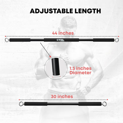 Resistance Band Bar for Fitness – Workout Bar for Exercise, Squat, Biceps, Triceps, Shoulders, Back – Adjustable 3 Parts Bar for Resistance Bands – Durable Portable Steel Pilates Resistance Bar