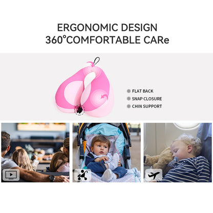 MOOB Kids Travel Pillow for Car Seat Kids Travel Neck Pillow U-Shape Car Seat Head Support Children Stroller Pillow