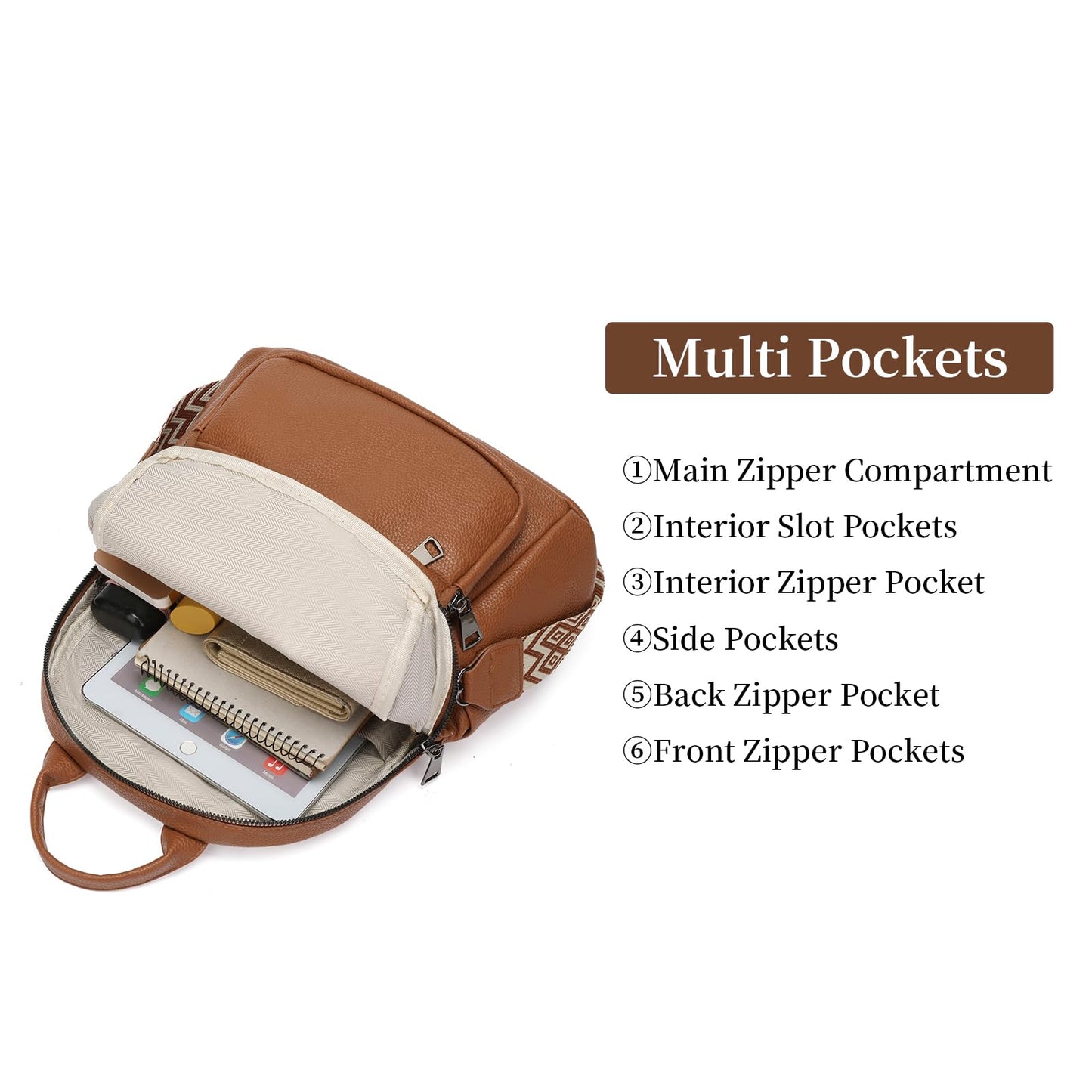 GAEKEAO Mini Backpack for Women Fahsion Vegan Leather Backpack Lightweight Ladies Shoulder Bag Small Travel Purses Daily