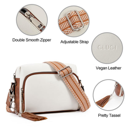 CLUCI Crossbody Bags for Women Trendy, Vegan Leather Shoulder Handbags，Purses for Women with Adjustable Wide Strap