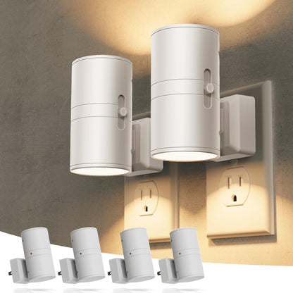 Briignite Night Lights Plug into Wall, Modern LED Night Light Plug in, Dusk to Dawn Sensor, Soft White 3000K, 0-100LM Adjustable Brightness, Dimmable NightLight for Hallway, Bedroom, Stairway, 2 Pack